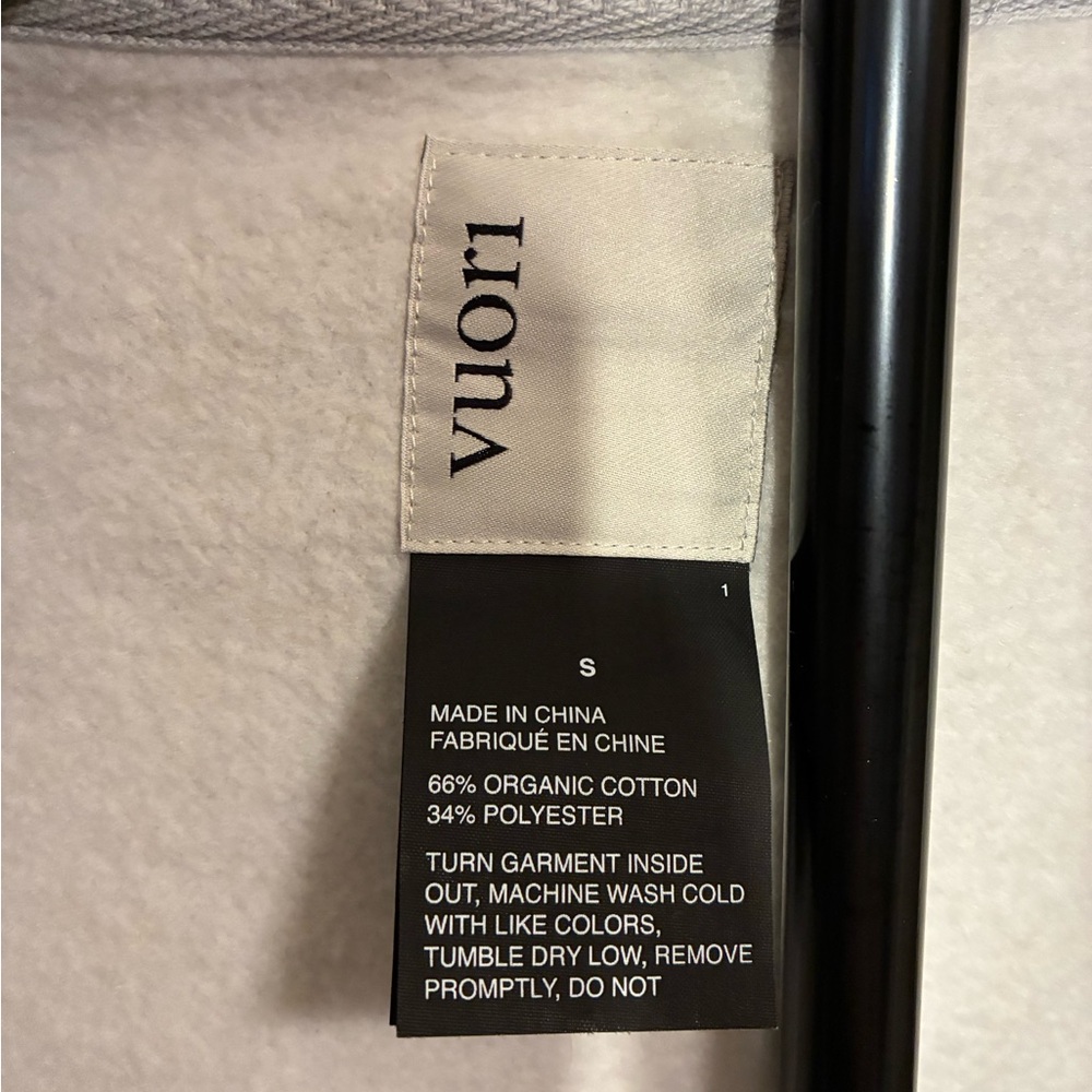 VUORI NWOT “Seaside” Heather Gray Heavyweight Full-Zip Hoodie Organic Cotton S - Picture 11 of 12